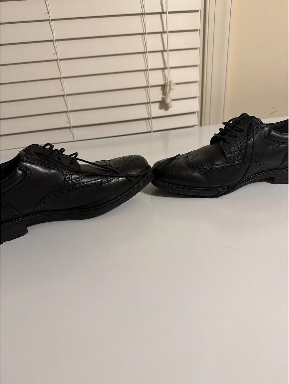 Rockport Men's Black Leather Wingtip Dress Shoes Size 8